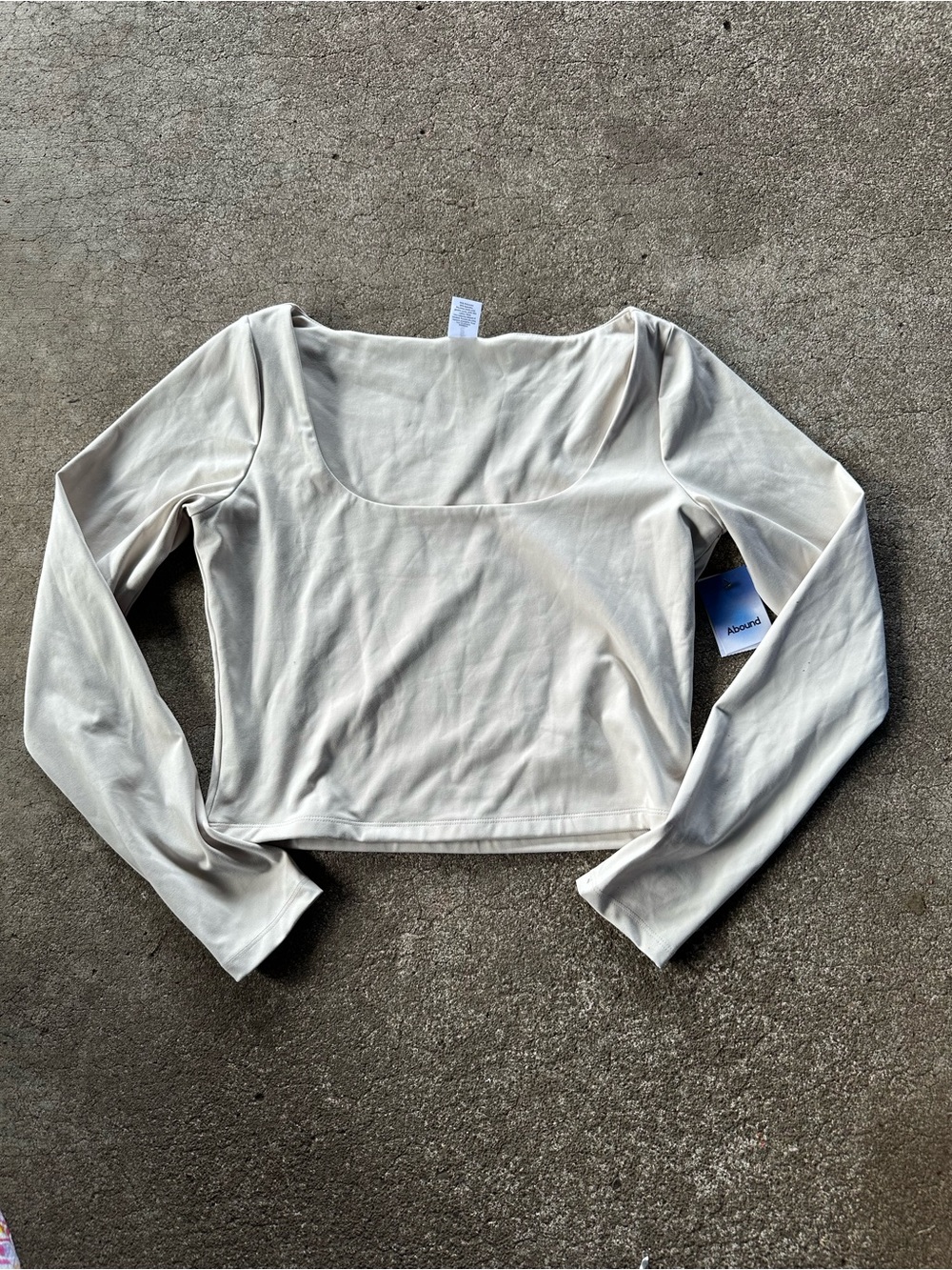 NWT Abound Long Sleeve Square Neck Crop Top Size L
